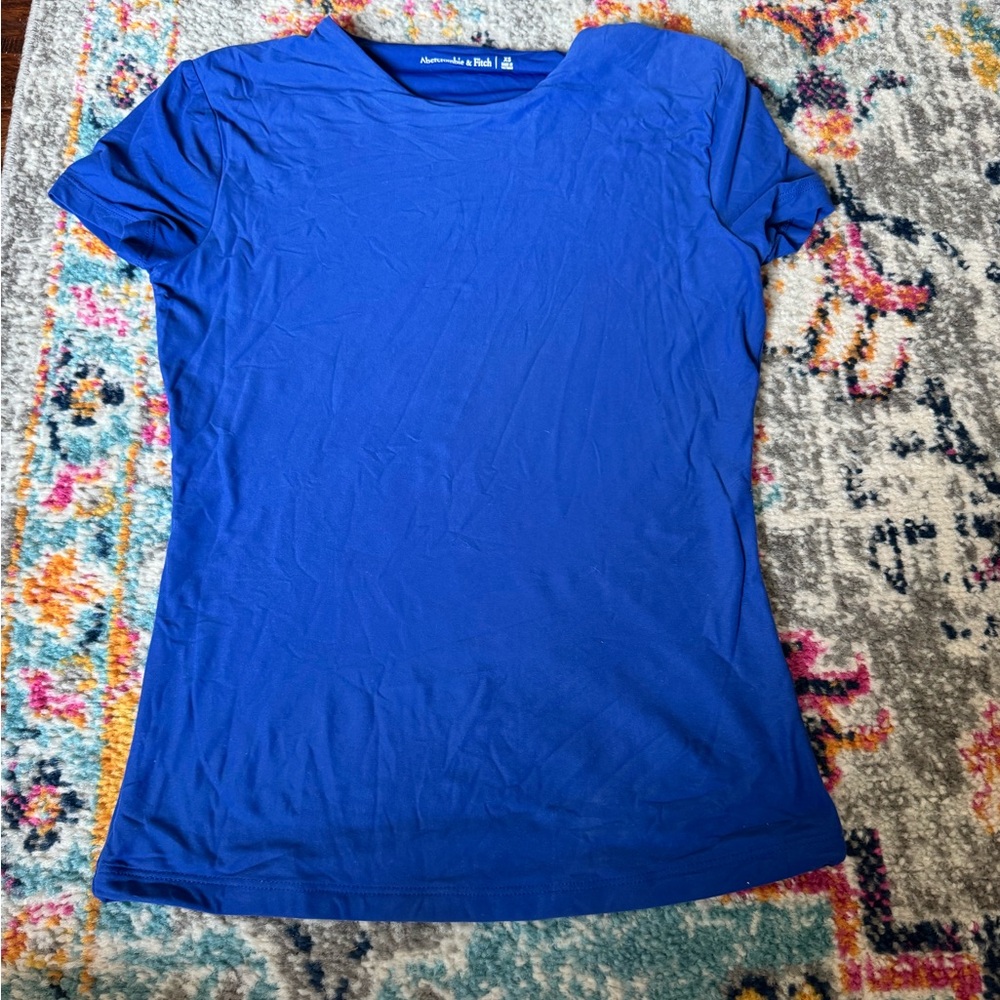 Abercrombie & Fitch Blue Fitted Short Sleeve Tee